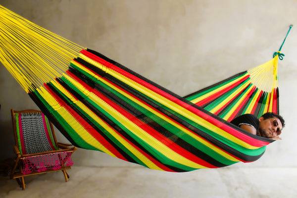 Hamaca Yucateca de Algodon Tamaño Matrimonial Tela de Nylon