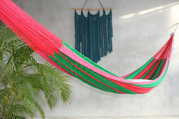 Hamaca Yucateca Hilo delgado Matrimonial Multicolores