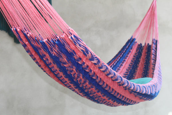 Hamaca Para Exterior Artesanal Hilo Nylon Grueso Multicolor