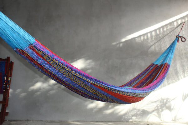 Hamaca Yucateca King Size De Nylon Urdida A Mano