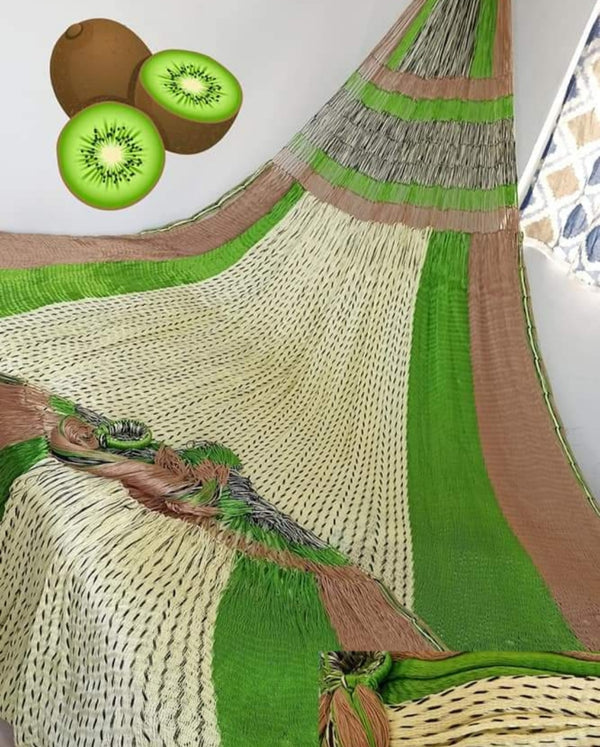 Hamaca Artesanal Hilo Delgado Tamaño Jumbo Kiwi