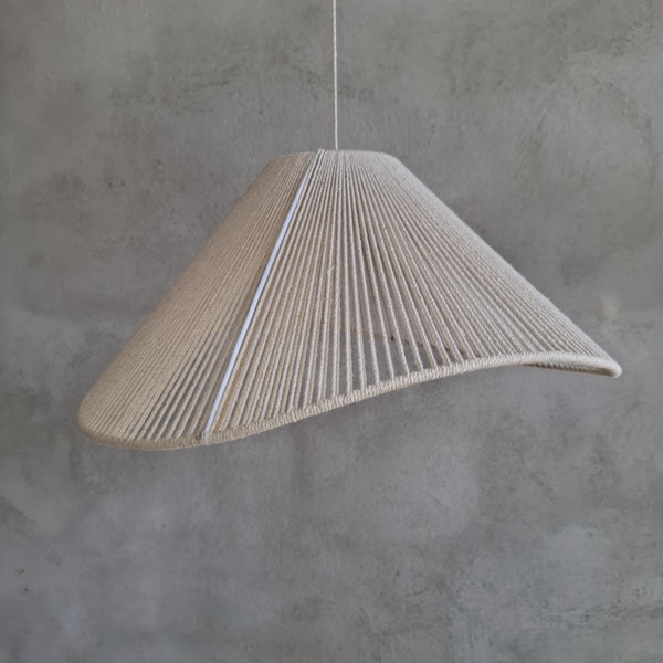 Lampara De Techo Sombrero Colgante Pantalla Macrame Algodon