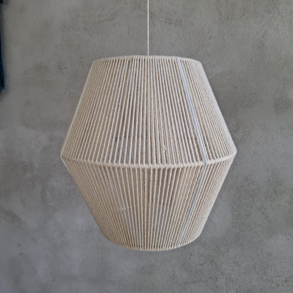 Lampara De Techo Algodon Pantalla Macrame Colgante Modelo Diamante