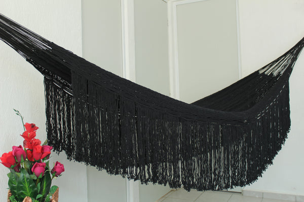 Hamaca Artesanal de Algodon Modelo Tulum Color Negro