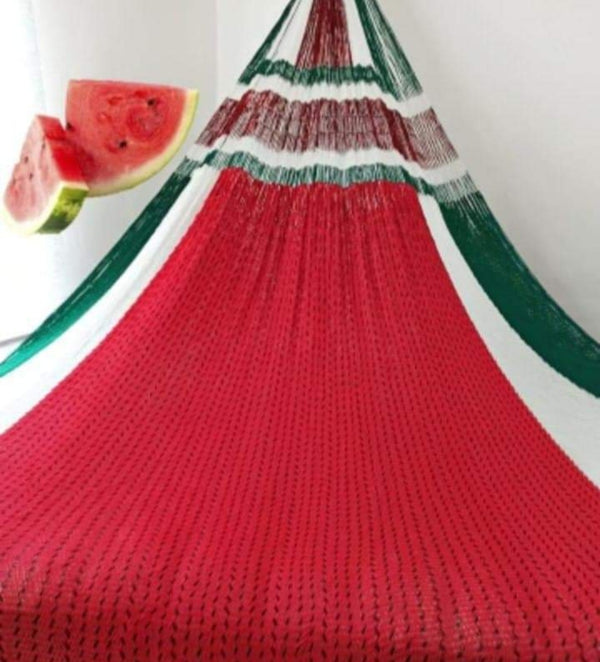 Hamaca Artesanal Doble Tejido Tamaño Jumbo de Hilo Nylon Modelo Sandia